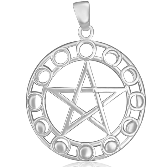 Phases of the Moon Pentagram Pendant