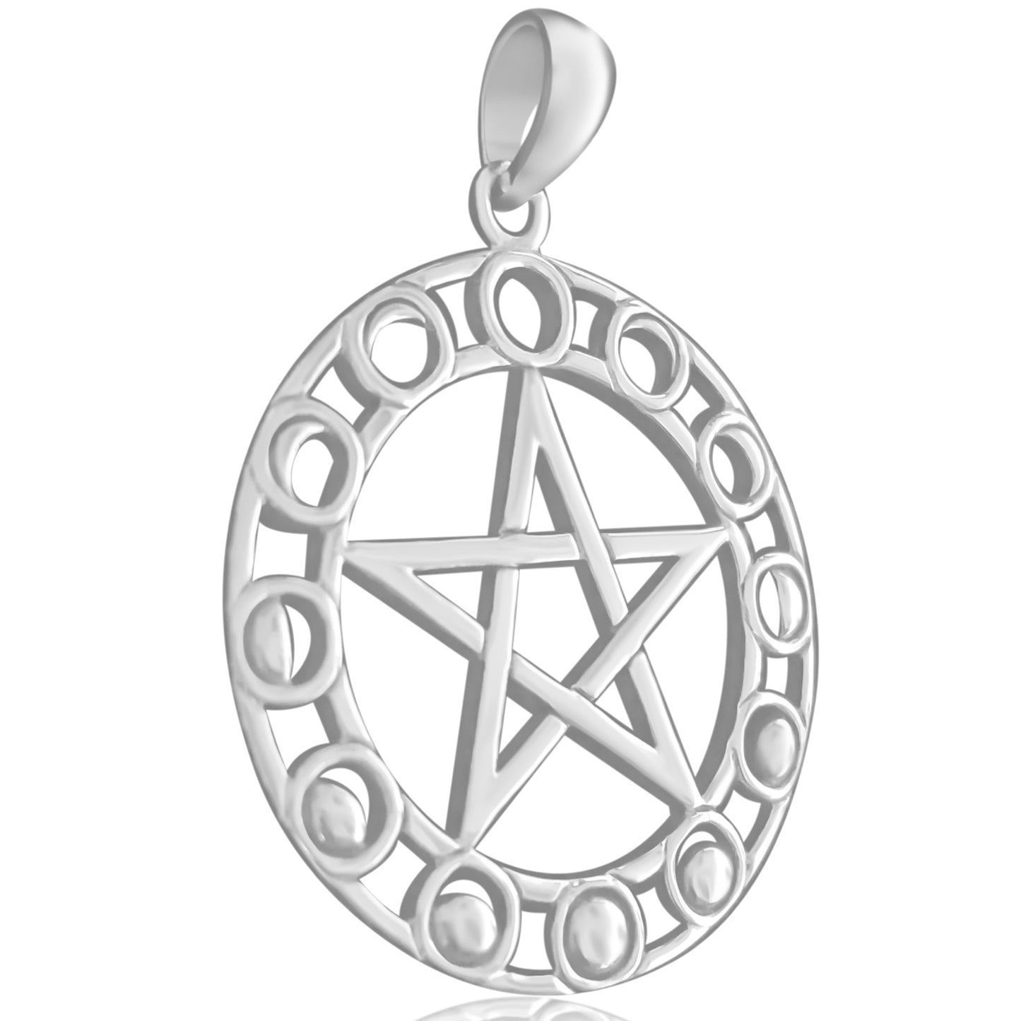 Phases of the Moon Pentagram Pendant