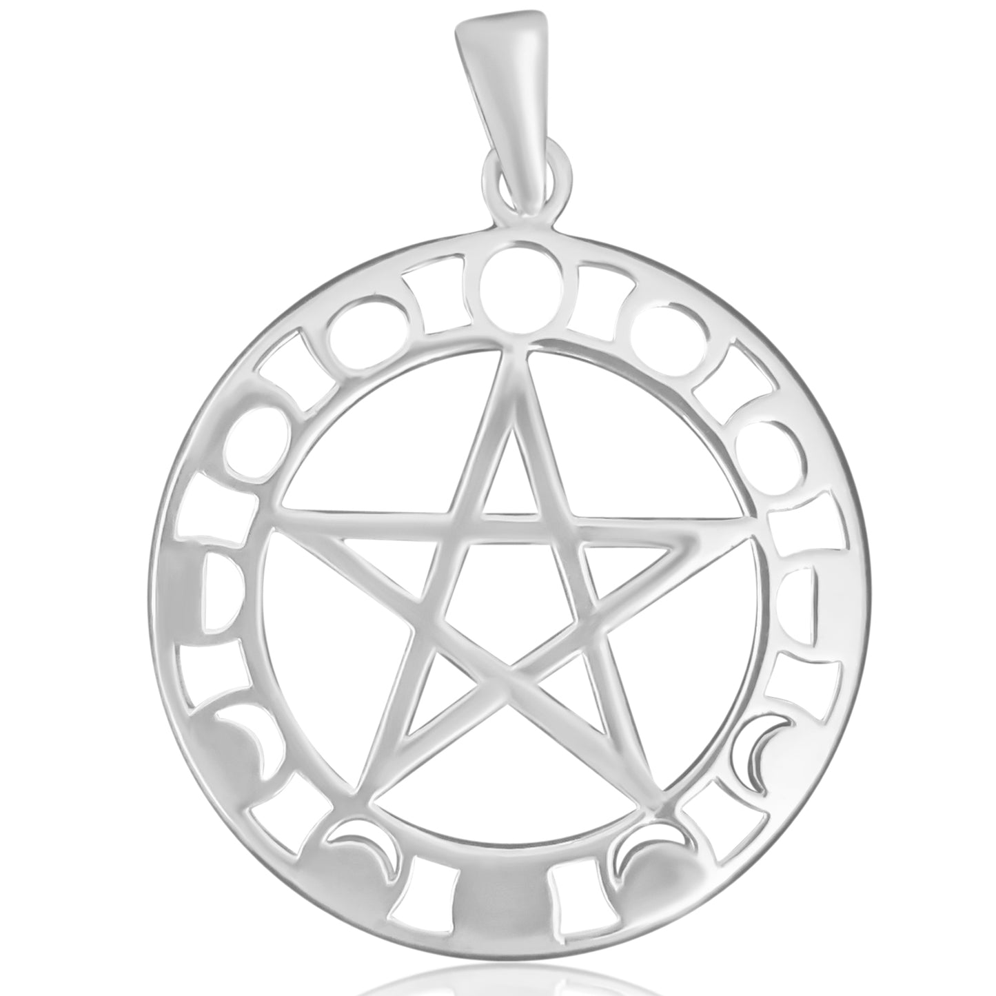 Phases of the Moon Pentagram Pendant