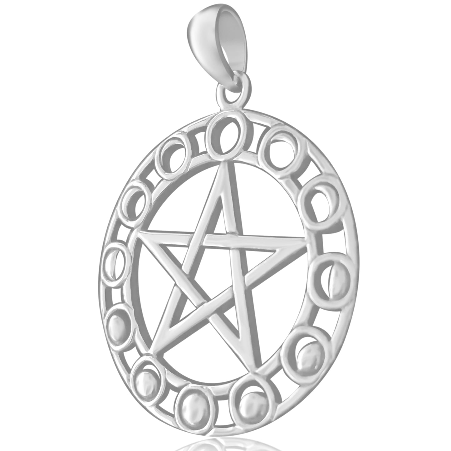 Phases of the Moon Pentagram Pendant