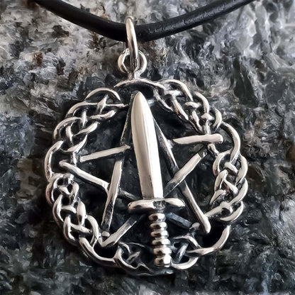 Athame Pentagram Pendant - Silvette
