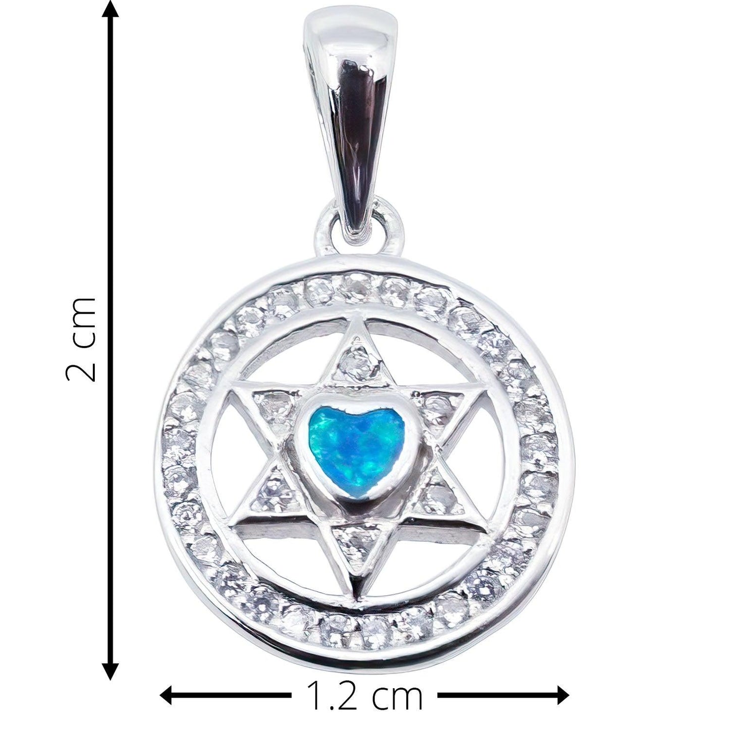 Blue Opal Star of David Pendant - Silvette