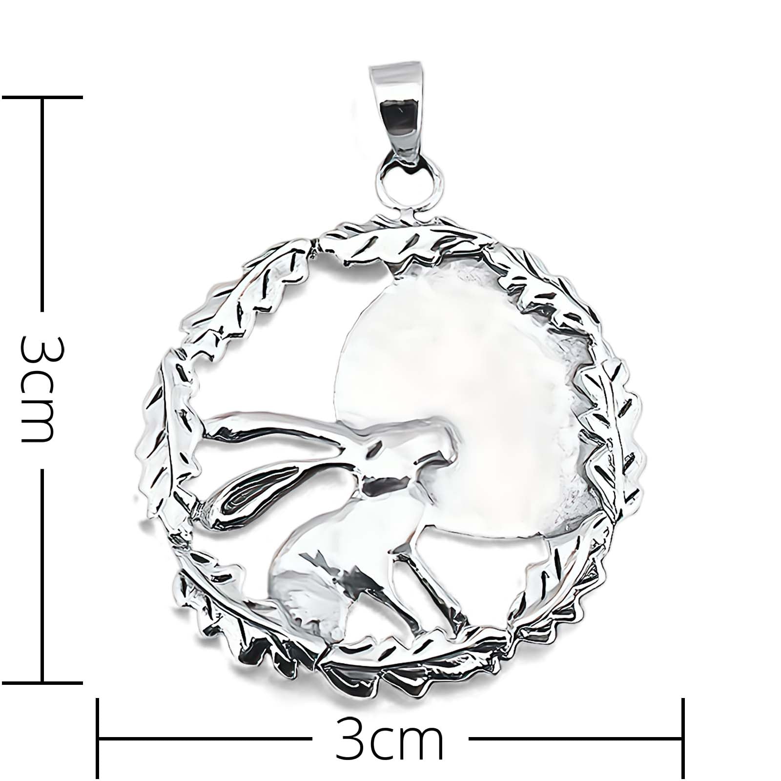 Moon Gazing Hare Pendant - Silvette