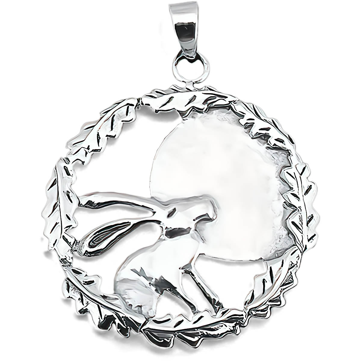 Moon Gazing Hare Pendant - Silvette