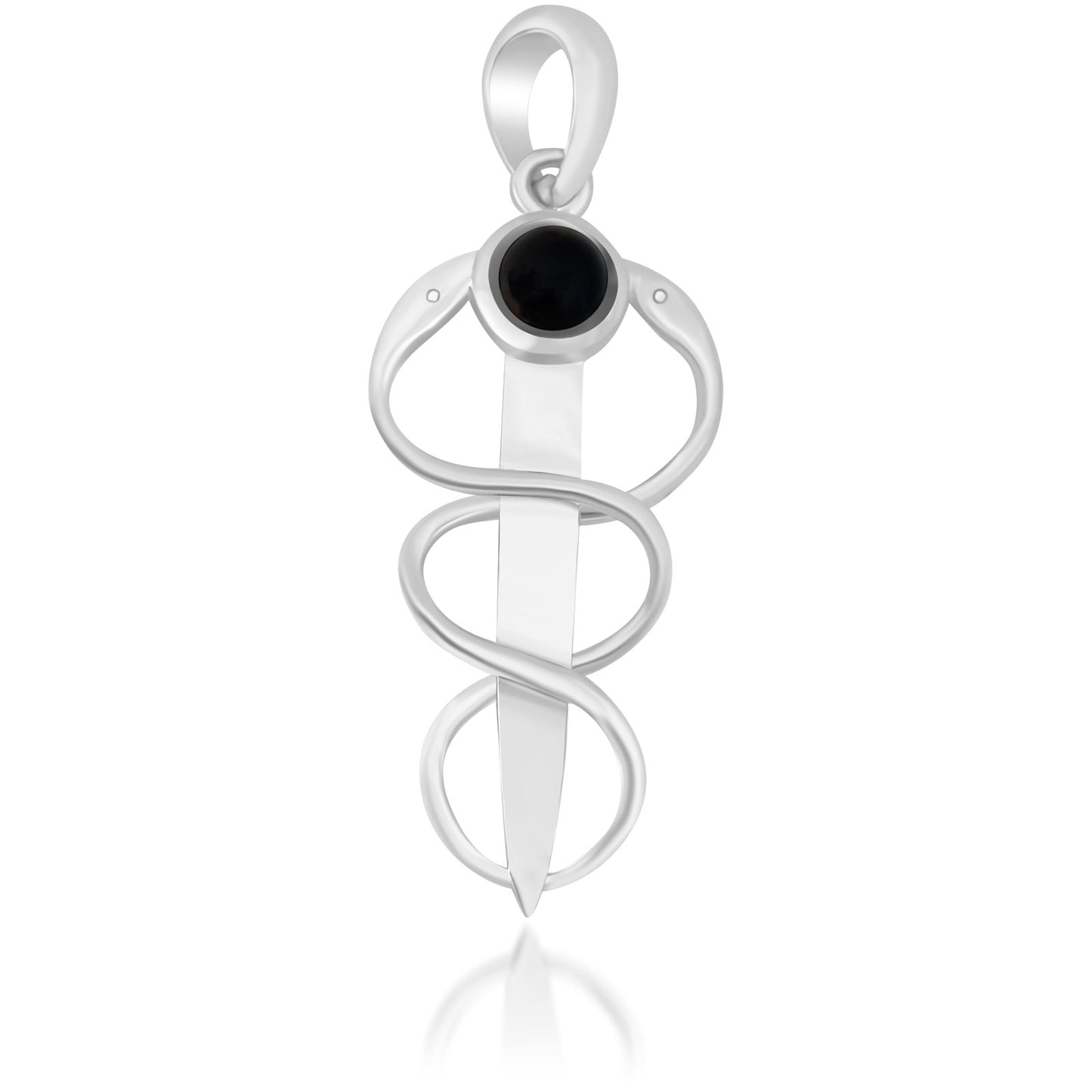 Onyx Caduceus Pendant - Silvette