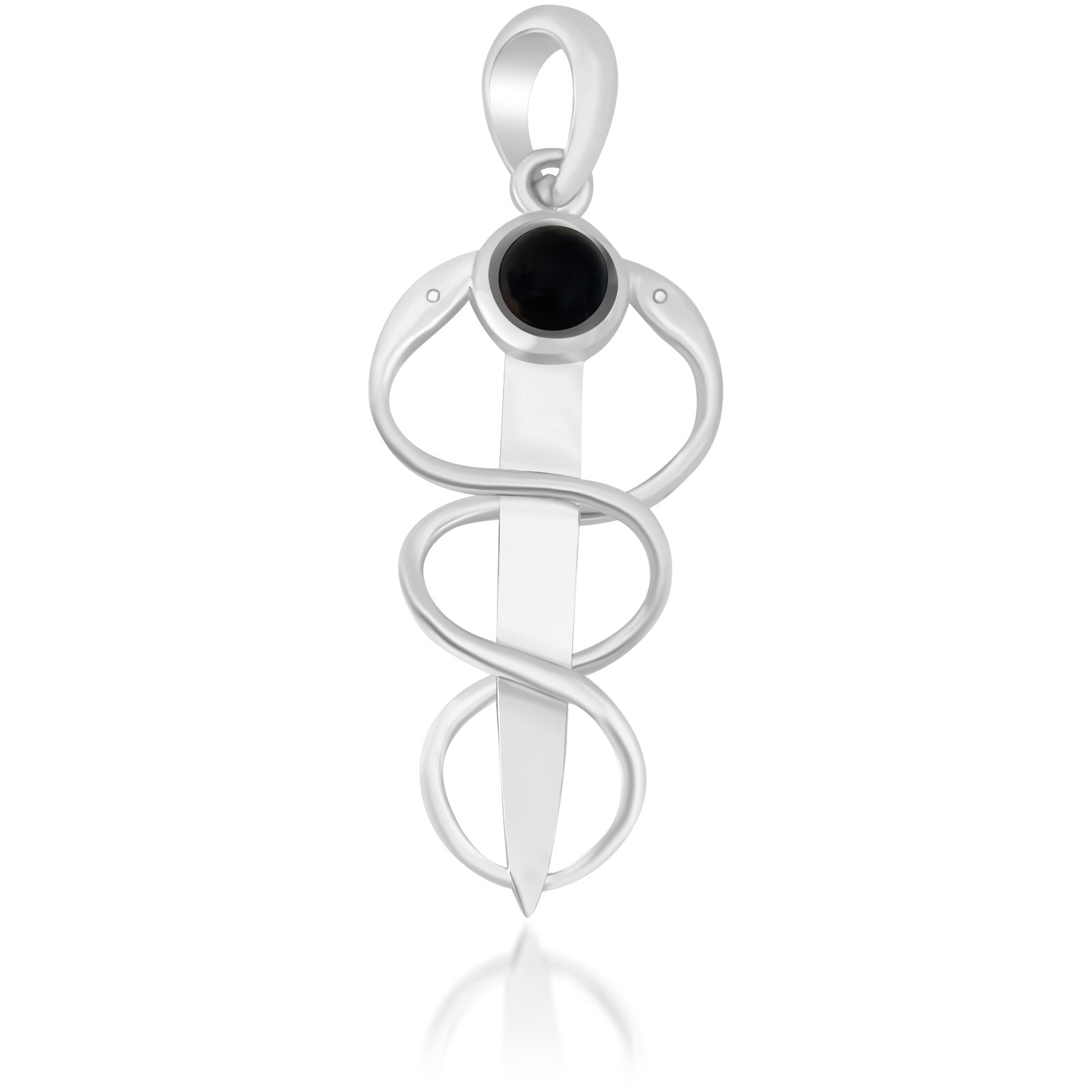 Onyx Caduceus Pendant - Silvette