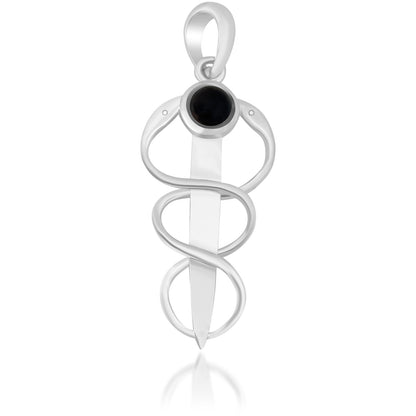 Onyx Caduceus Pendant - Silvette