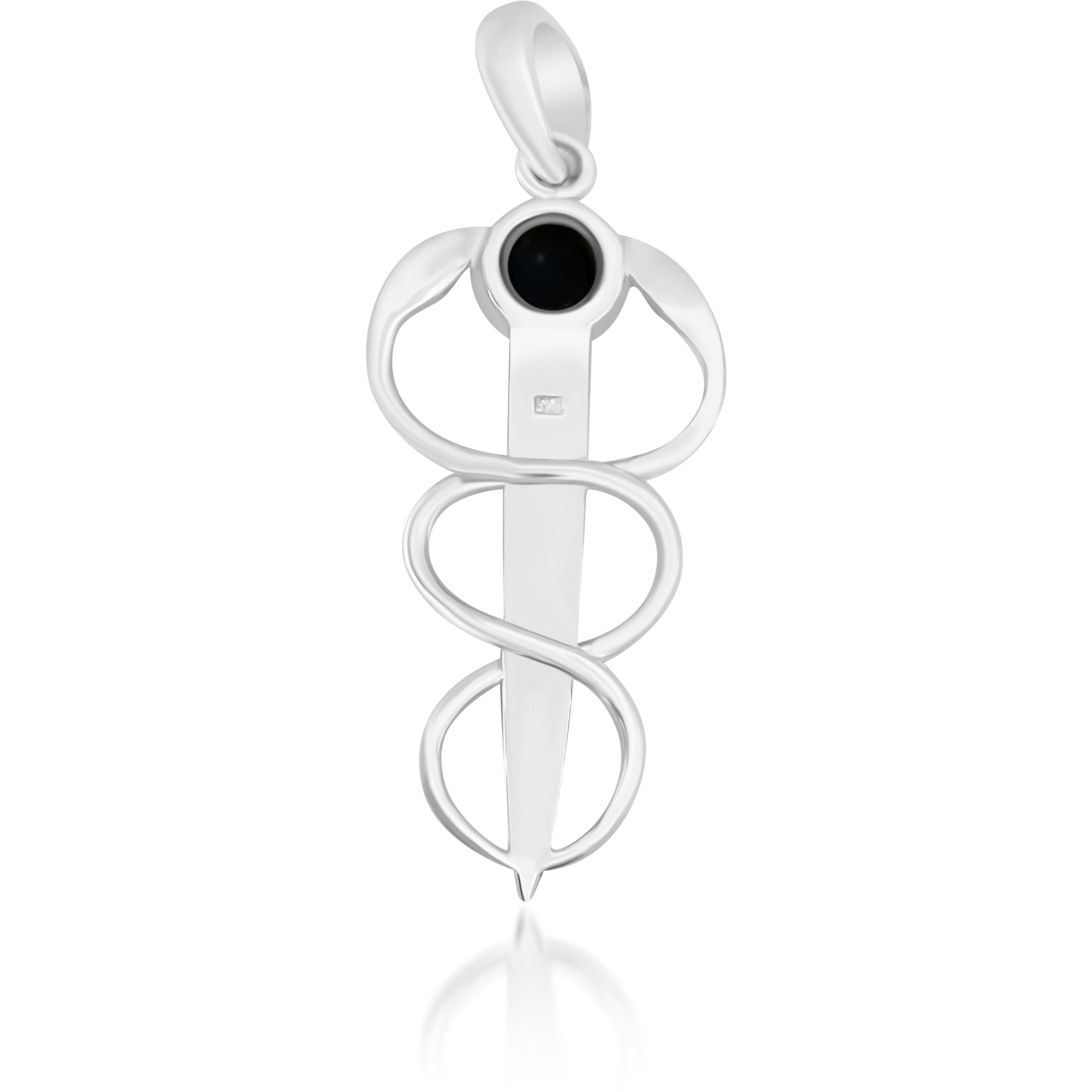 Onyx Caduceus Pendant - Silvette