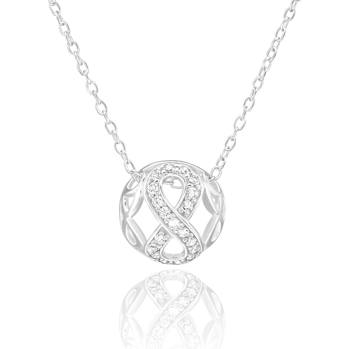 Infinity Semi-Sphere CZ Necklace - Silvette