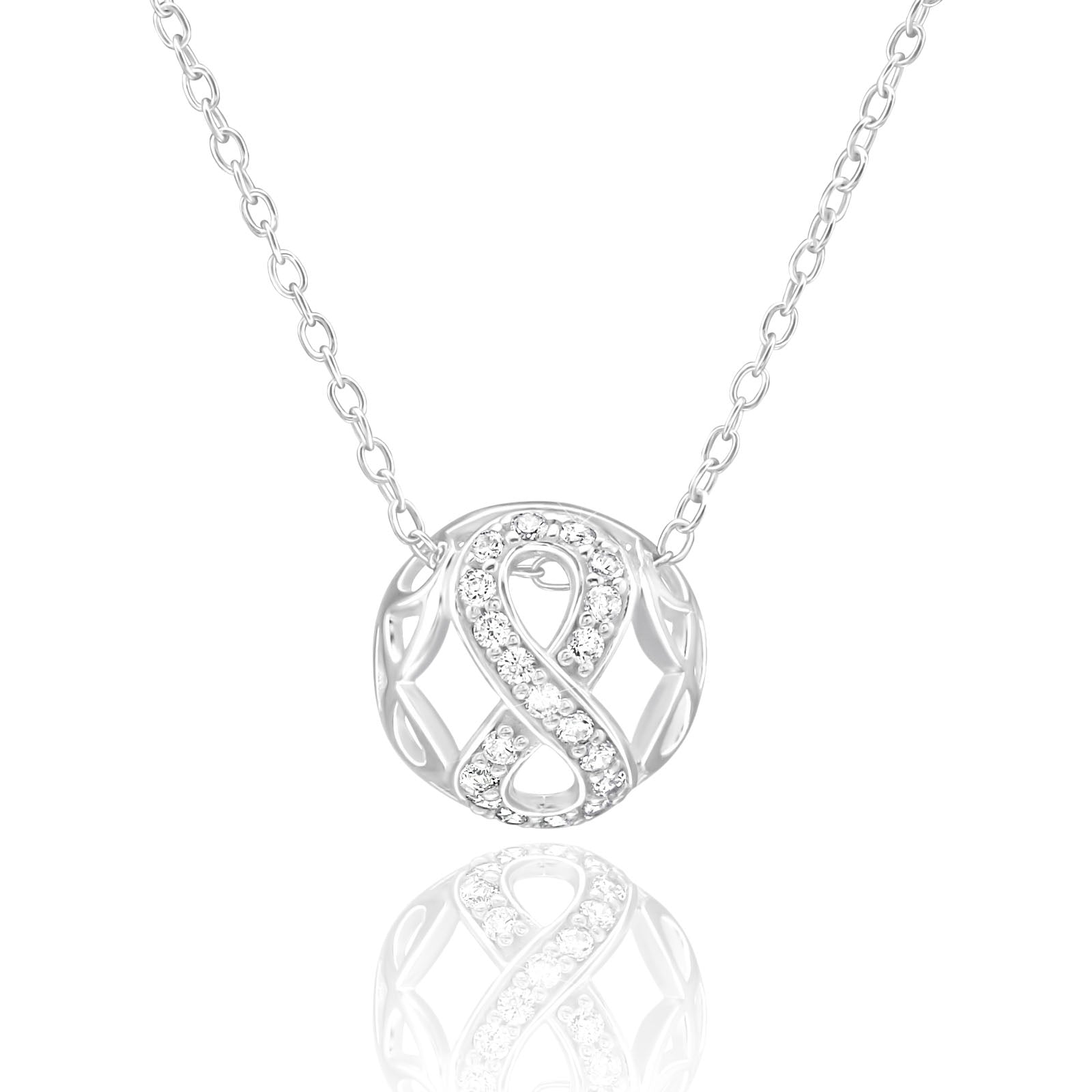 Infinity Semi-Sphere CZ Necklace - Silvette