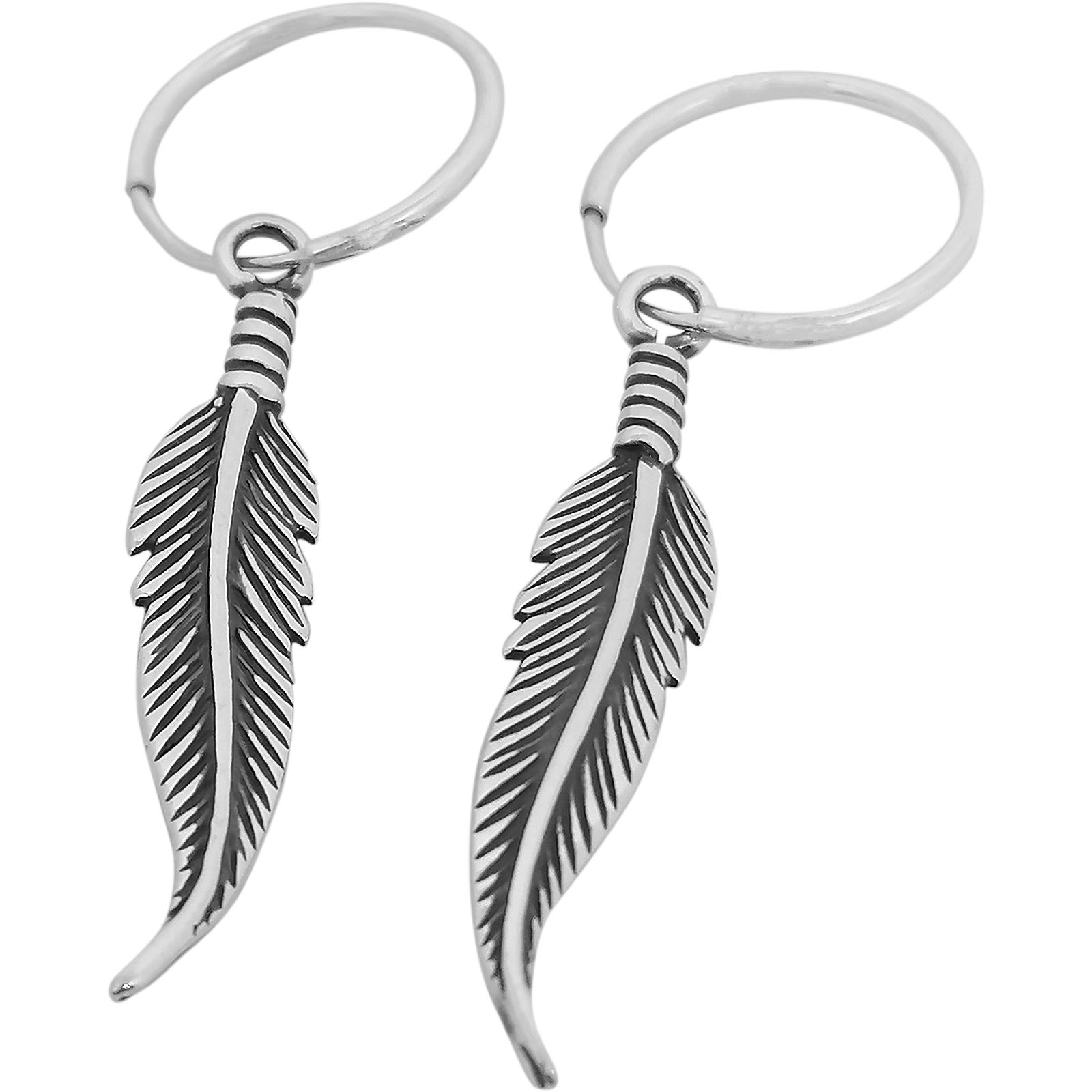 Feather Hoop Earrings - Silvette